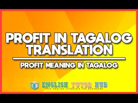 profitable in tagalog